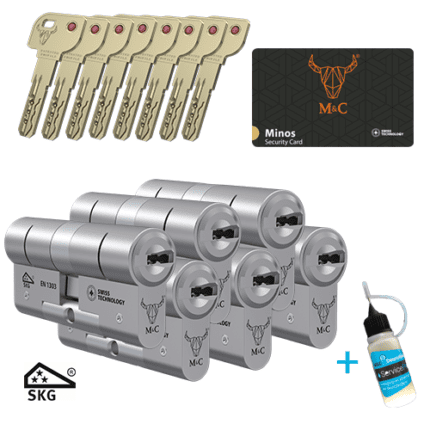 M&C Minos set 6 gelijksluitende cilindersloten