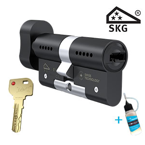 Zwarte knopcilinder M&C Condor