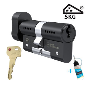 Zwarte knopcilinder M&C matrix