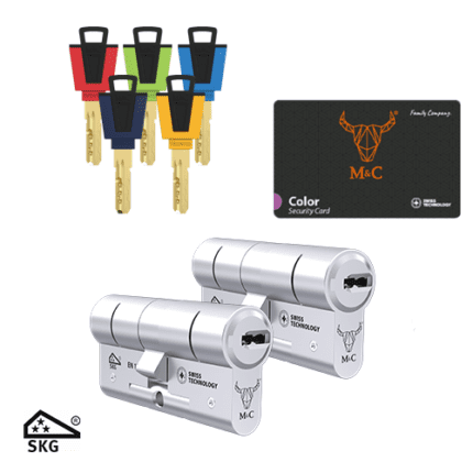 2 Gelijksluitende cilinders M&C Color plus