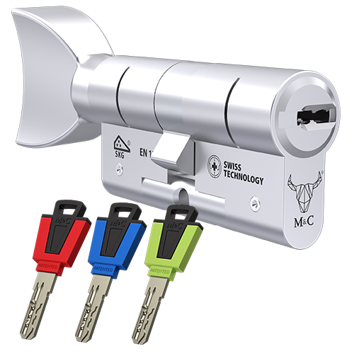 V-Knopcilinder-nikkel-MC-color V Knop M&C Color+